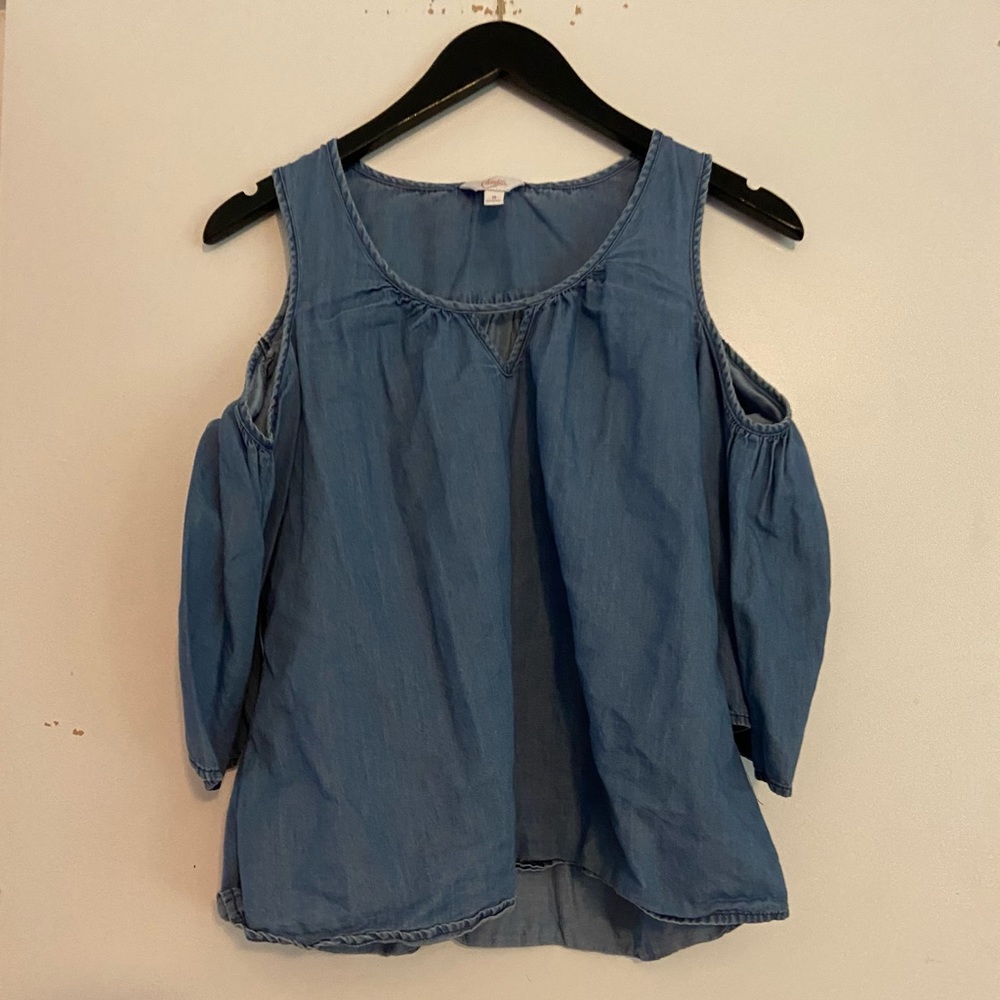 Candies Cold Shoulder Jean Shirt